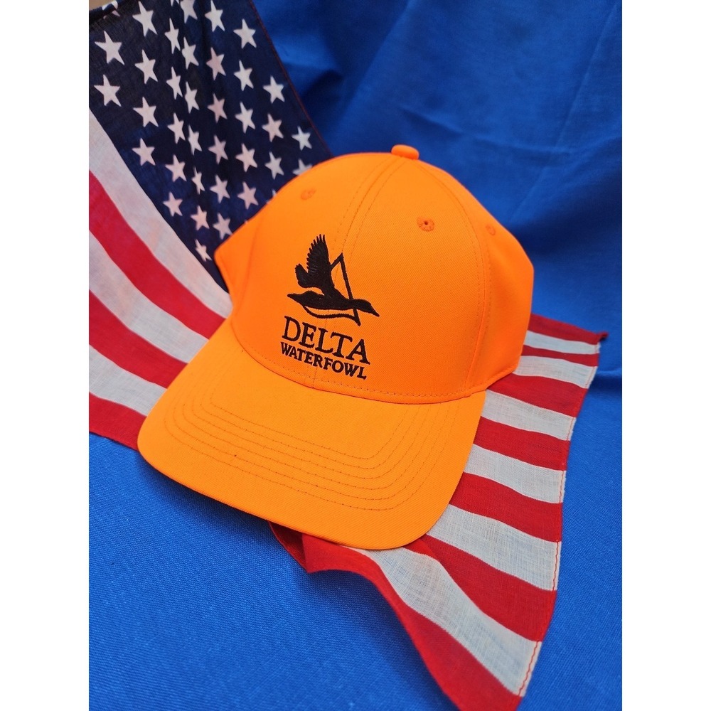 Delta Waterfowl Cap Blaze‎ Orange Snapback Hat Trucker Cap Embroidered